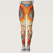 Vrouwen yoga kleding met kunst leggings (Voorkant)