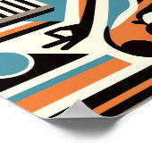 Vrouwen Yoga Meditatie Art Deco Workout Poster (Hoek)