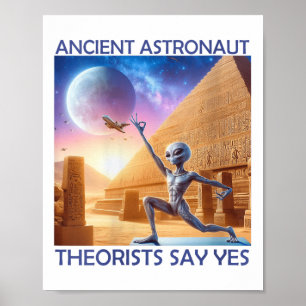 Vrouwen Yoga Oude Astronaut Theoristen Zeggen Ja A Poster