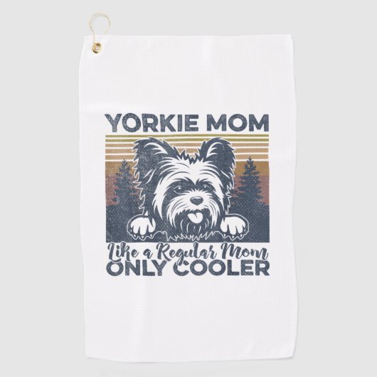 Vrouwen Yorkie Mom _Yorkshire Mama Dog Moederdag Golfhanddoek (Voorkant)