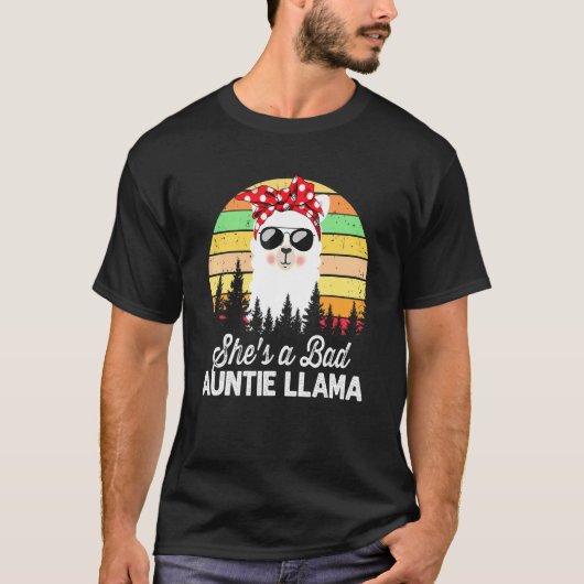 Vrouwen Ze is een slechte tante Llama Mama  Suns T-shirt (Voorkant)