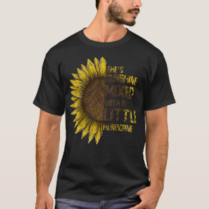 Vrouwen Ze is zonneschijnige orkaan Zonnebloem lie T-shirt