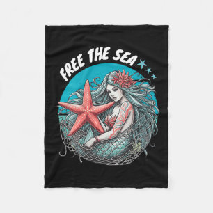 Vrouwen Zeemeermin Zeester Zee Natuur Milieu Fleece Deken