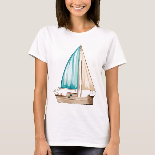 Vrouwen zeilboot t-shirt (Voorkant)