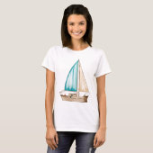Vrouwen zeilboot t-shirt (Voorkant volledig)