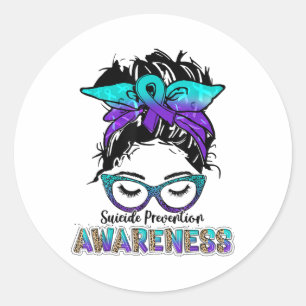 Vrouwen Zelfmoordpreventie Bewustmaking Week Leopa Ronde Sticker
