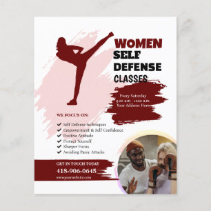 Vrouwen zelfverdediging klassen flyer