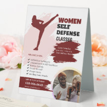 Vrouwen Zelfverdediging Lessen Tafel Tent Teken