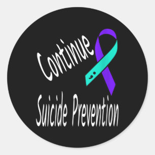 Vrouwen zetten suïcidepreventie Semicolon Ribbo vo Ronde Sticker