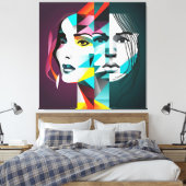 Vrouwen zien canvas afdruk (Insitu (Slaapkamer))