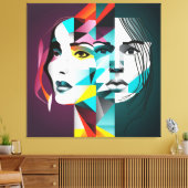 Vrouwen zien canvas afdruk (Insitu (Woonkamer))