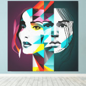 Vrouwen zien canvas afdruk (Insitu (Houten vloer))