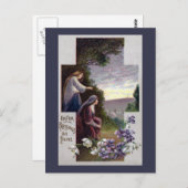 Vrouwen zien drie kruisingen in calvaria briefkaart (Voorkant / Achterkant)