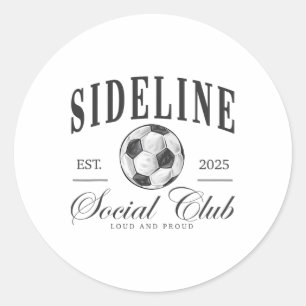 Vrouwen Zijlijn Sociale Club Voetbal Moeder Game D Ronde Sticker