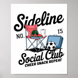 Vrouwen zijlijn sociale club voetbal moeder wedstr poster