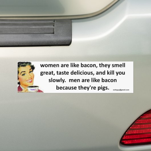 vrouwen zijn als bacon bumpersticker (Op auto)