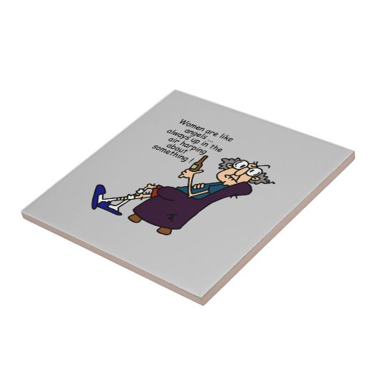 Vrouwen zijn als engelen tegeltje (Zijkant)