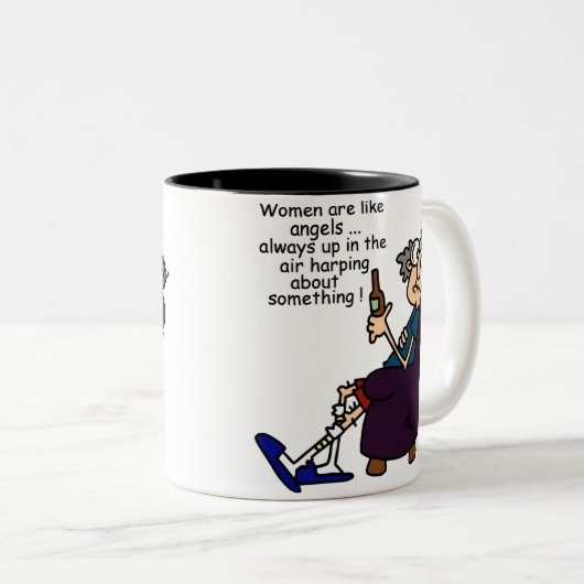 Vrouwen zijn als engelen tweekleurige koffiemok (Voorkant rechts)