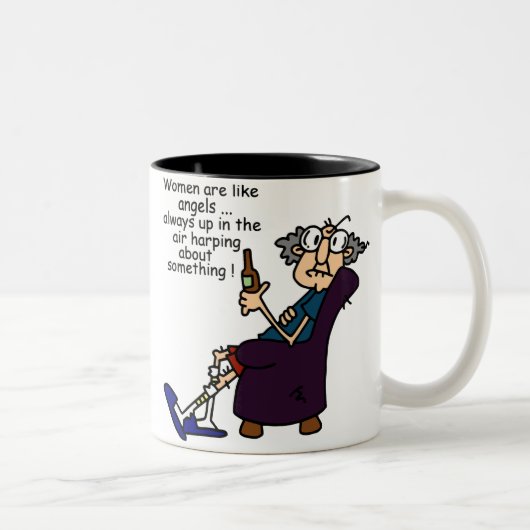 Vrouwen zijn als engelen tweekleurige koffiemok (Rechts)