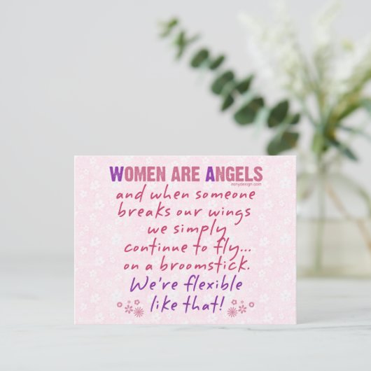 Vrouwen zijn Angels Briefkaart (Staand voorkant)