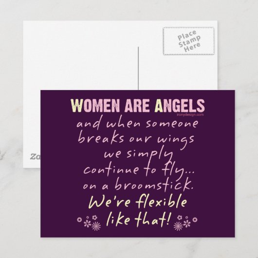 Vrouwen zijn Angels Briefkaart (Voorkant / Achterkant)