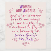 Vrouwen zijn Angels Cute Pink Wijn Etiket (Enkel label)