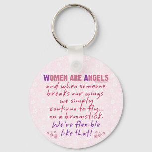 Vrouwen zijn Angels Funny Poem Sleutelhanger