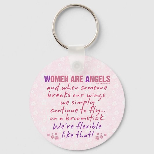 Vrouwen zijn Angels Funny Poem Sleutelhanger (Voorkant)