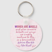 Vrouwen zijn Angels Funny Poem Sleutelhanger (Achterkant)