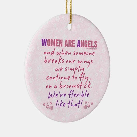 Vrouwen zijn Angels Keramisch Ornament (Rechts)