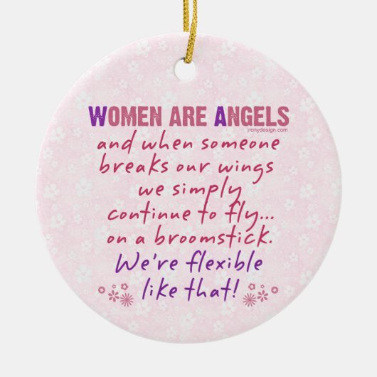Vrouwen zijn Angels Keramisch Ornament (Voorkant)