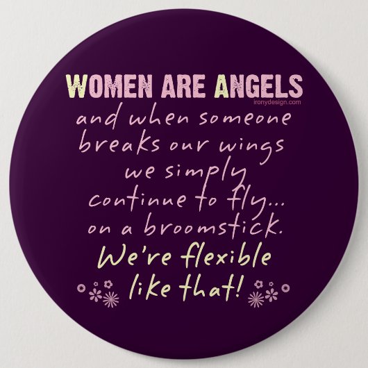Vrouwen zijn Angels Ronde Button 6,0 Cm (Voorkant)