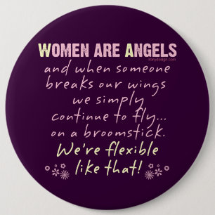 Vrouwen zijn Angels Ronde Button 6,0 Cm