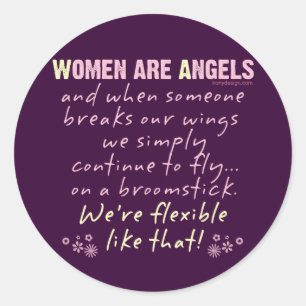 Vrouwen zijn Angels Ronde Sticker