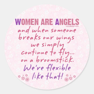 Vrouwen zijn Angels Ronde Sticker