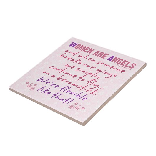 Vrouwen zijn Angels Tegeltje (Zijkant)