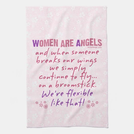 Vrouwen zijn Angels Theedoek (Verticaal)