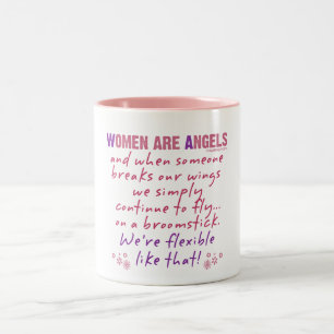 Vrouwen zijn Angels Tweekleurige Koffiemok