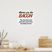 Vrouwen Zijn Bacon Grappige Poster (Keuken)