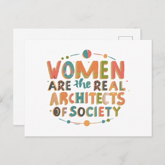 Vrouwen zijn de echte architecten van de samenlevi feestdagenkaart (Voorkant / Achterkant)