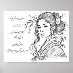 Vrouwen zijn gedichten die zichzelf schrijven poster