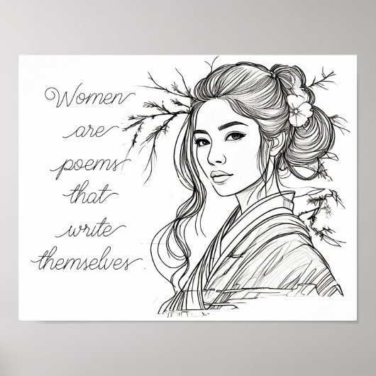 Vrouwen zijn gedichten die zichzelf schrijven poster (Voorkant)