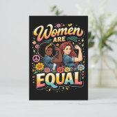 Vrouwen zijn gelijk bedankkaart (Staand voorkant)