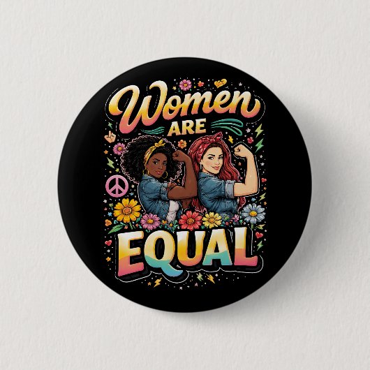 Vrouwen zijn gelijk ronde button 5,7 cm (Voorkant)