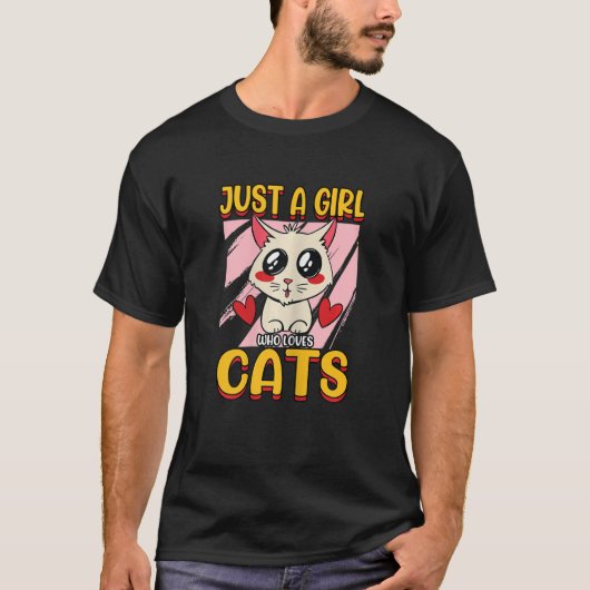 Vrouwen zijn gewoon een meisje dat houdt van katte t-shirt (Voorkant)