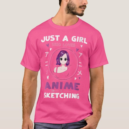 Vrouwen zijn gewoon een meisje dat van Anime houdt T-shirt (Voorkant)