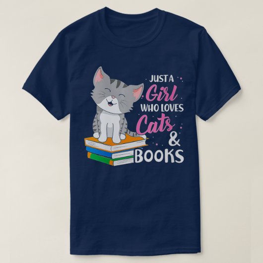 Vrouwen zijn gewoon een meisje dat van katten houd t-shirt (Design voorkant)