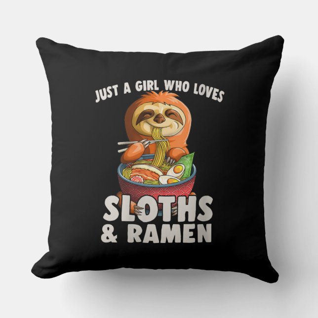 Vrouwen zijn gewoon een meisje dat van Sloth houdt Kussen (Voorkant)