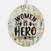 Vrouwen zijn helden keramisch ornament (Links)