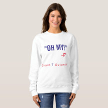 Vrouwen zijn "Oh mijn!" Sweatshirt Red & Blue Text